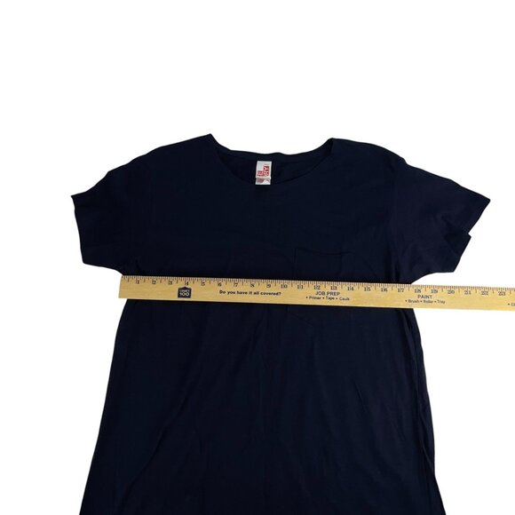 Fleece Factory Short-Sleeve Pocket T-Shirt S Blue Womens 100% Cotton Classic Cas - Picture 7 of 8